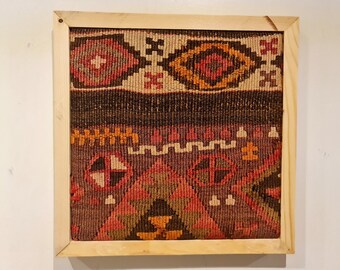 Woven tapestry wall hangings decor,Framed turkish art design kilim rugs, Art deco quilt patterns wall hangings