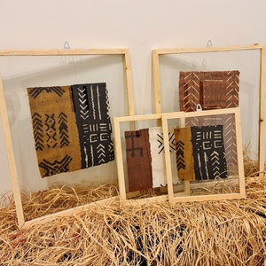 Mudcloth Tapestry, African Fabric Frame, Housewarming gift idea, Framed Vintage rug, Christmas gift idea, Mother's day gift idea