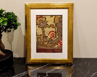50 Years Old Woven Rug Wall Art,Patterned Antique Rug, Christmas gift idea