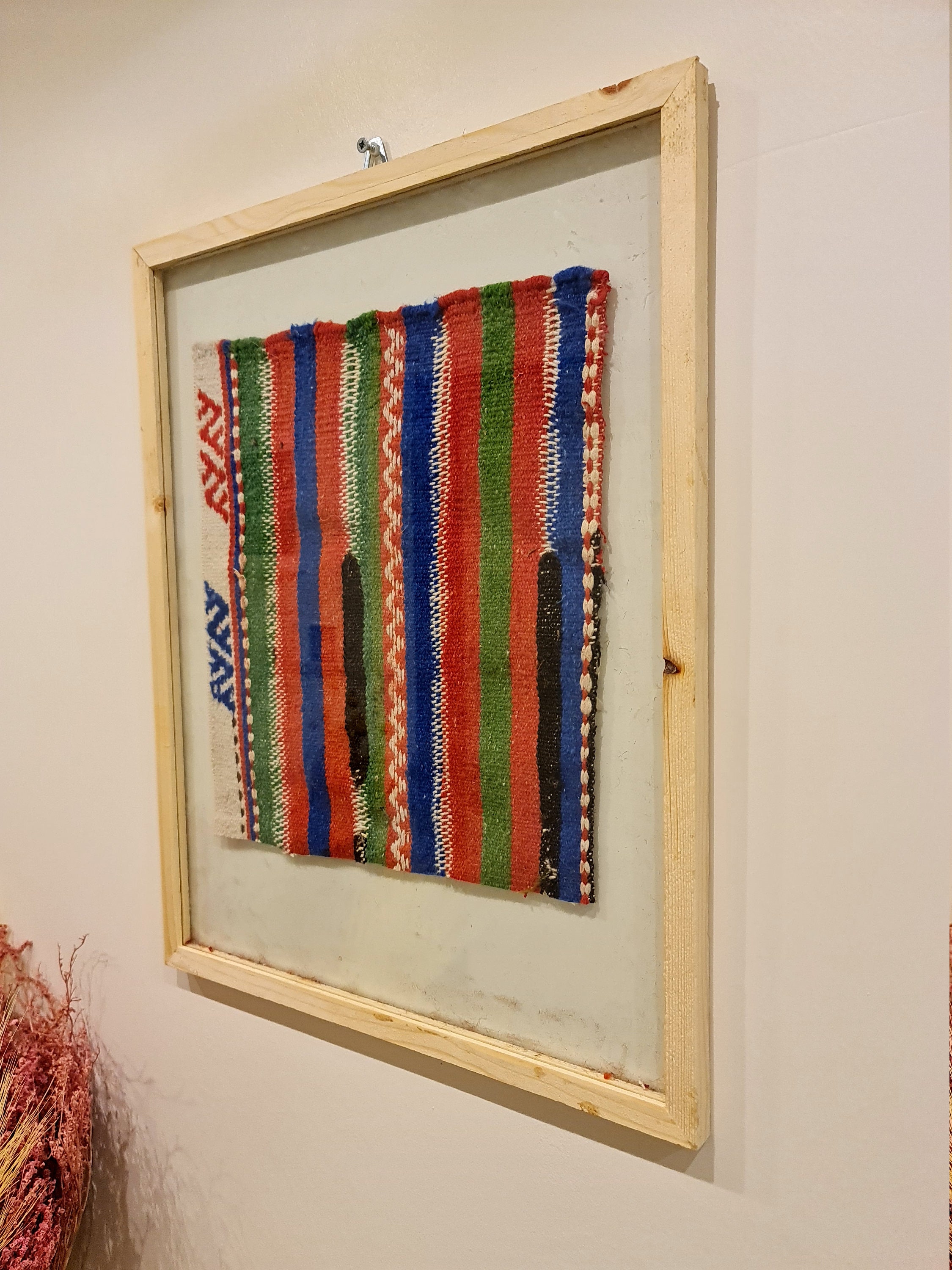 Vintage Wall Hanging Rug Tapestry Crewelwork Framed Etsy Australia