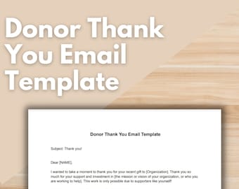 Plantilla de correo electrónico de agradecimiento a los donantes (para Gmail o Outlook), gestión de donantes, plantilla de Gmail