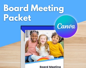 BOARD MEETING PACKET Template - Canva, Board of Directors, Meeting Minutes, Board Agenda, Committee Report, Financial Statement, Executive