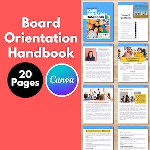 BOARD ORIENTATION MANUAL Template Canva Board of Directors Board