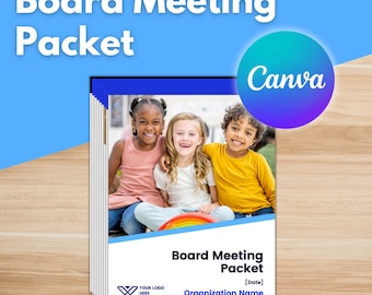 BOARD MEETING PACKET Template - Canva, Board of Directors, Meeting Minutes, Board Agenda, Committee Report, Financial Statement, Executive