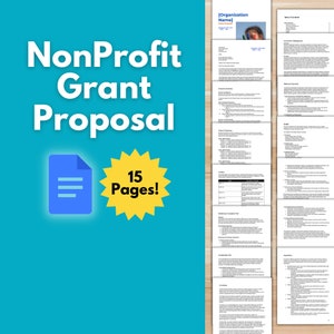 NONPROFIT GRANT PROPOSAL Template - Nonprofit Template, Google Docs, Grant Writing, Budget, Letter of Inquiry, Nonprofit Proposal, Funding