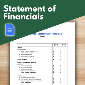 FINANCIAL STATEMENT Template Statement of Financials Board of