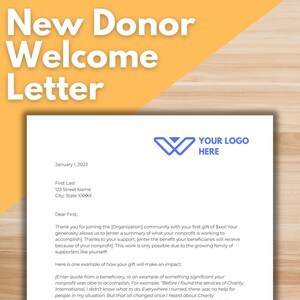 Carta de bienvenida a nuevos donantes: plantilla de documento de Google, plantilla de recaudación de fondos para organizaciones sin fines de lucro, personalizable, editable, bienvenida a nuevos donantes