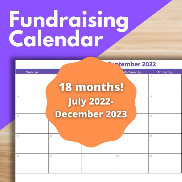 Fundraising Calendar Etsy