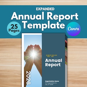 Nonprofit Annual Report Template – Editable Canva annual report template to showcase charity impact, programs, and financial transparency