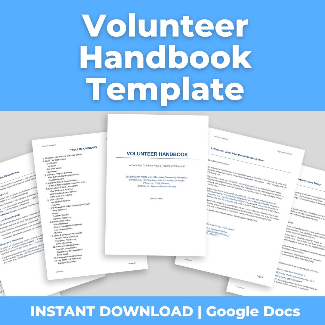 Volitional Help Sheet.pdf Volunteer Handbook Template for Nonprofits | Google Docs | Editable ...