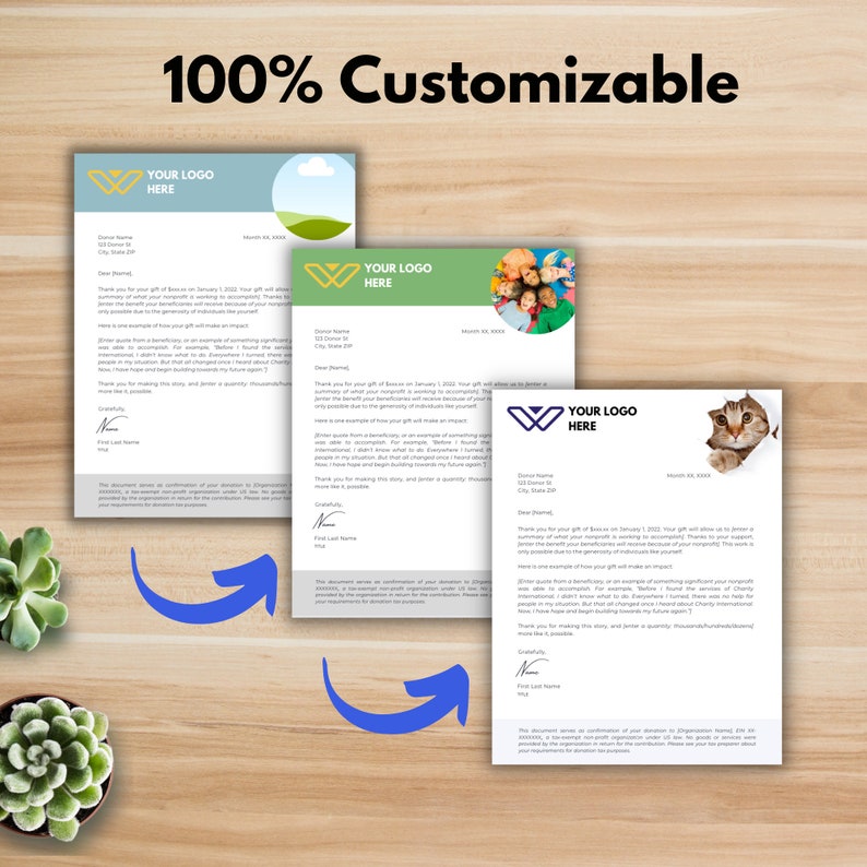 DONOR ACKNOWLEDGEMENT LETTER Template Canva Template Etsy DONOR ACKNOWLEDGEMENT LETTER Template Canva Template Etsy