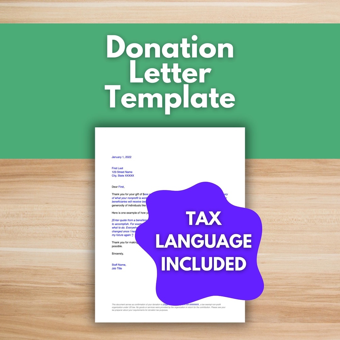 Nonprofit Donation Letter Template for Google Docs - Acknowledgement ...