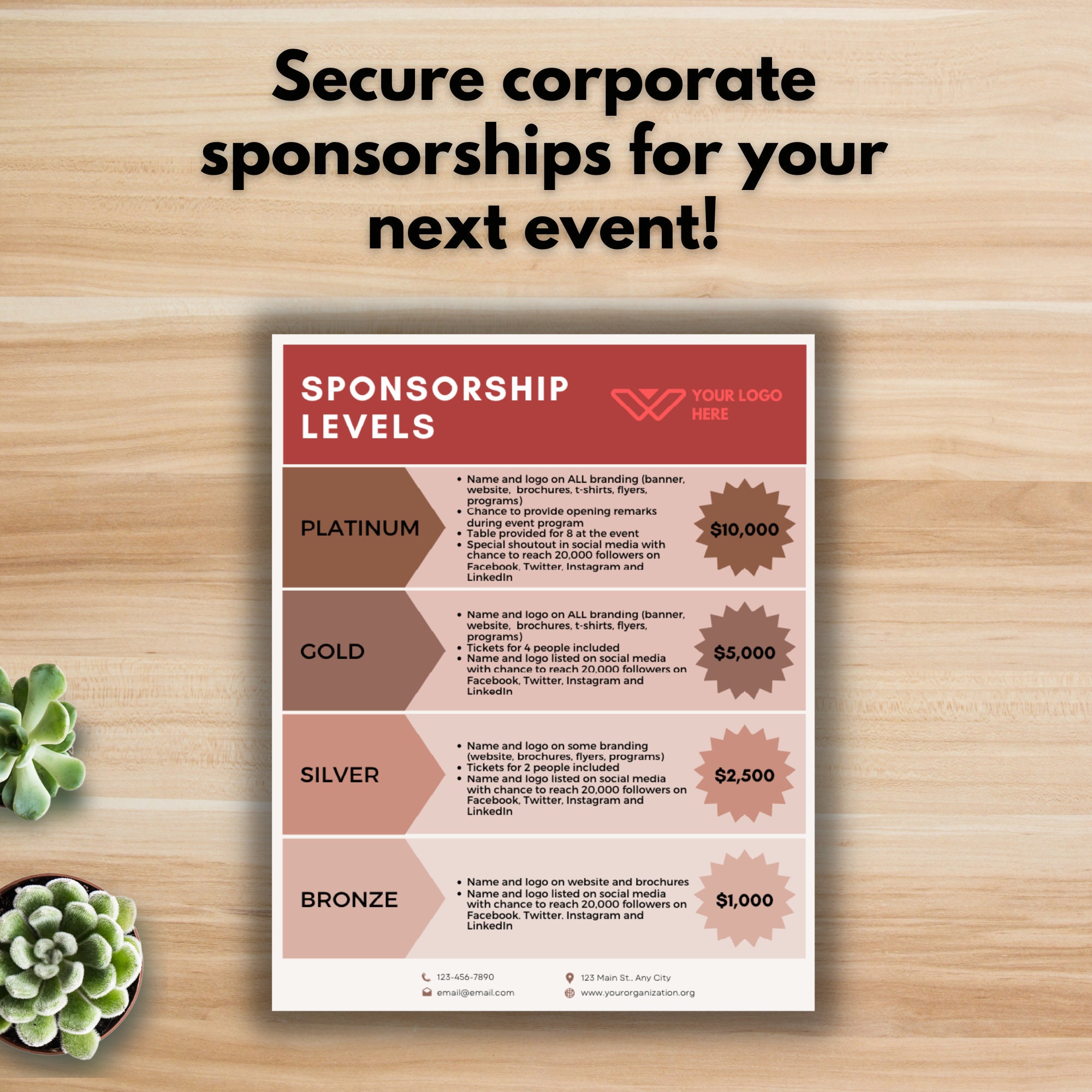 EVENT SPONSORSHIP OVERVIEW Template Canva Template Editable 
