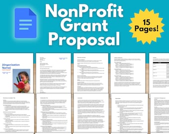 NONPROFIT GRANT PROPOSAL Template - Nonprofit Template, Google Docs, Grant Writing, Budget, Letter of Inquiry, Nonprofit Proposal, Funding