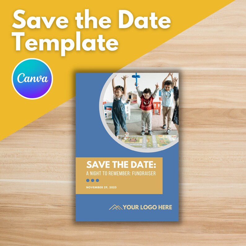  SAVE THE DATE Template Canva Template Fundraising Event Etsy