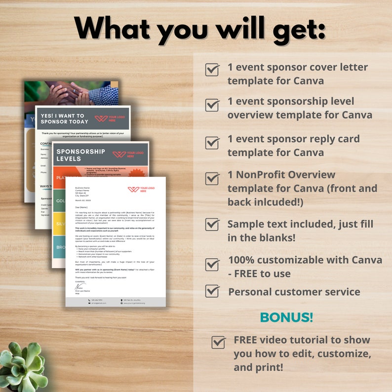 EVENT SPONSORSHIP PACKAGE Canva Template Fundraising Event Etsy