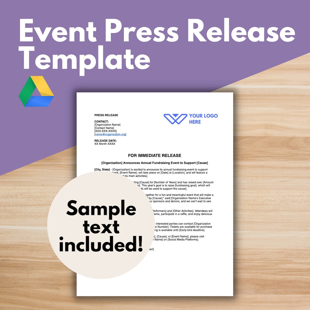 EVENT PRESS RELEASE Template Nonprofit Press Release, Nonprofit EVENT PRESS RELEASE Template Nonprofit Press Release, Nonprofit