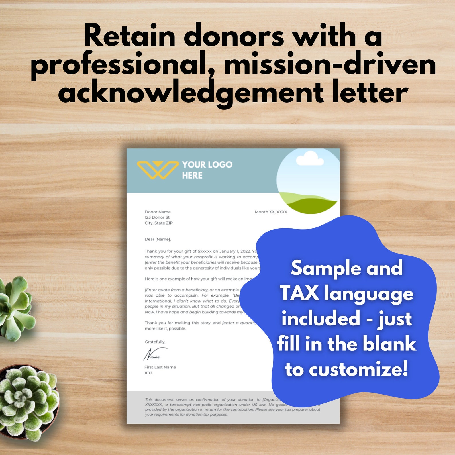 DONOR ACKNOWLEDGEMENT LETTER Template Canva Template Donation Letter DONOR ACKNOWLEDGEMENT LETTER Template Canva Template Donation Letter