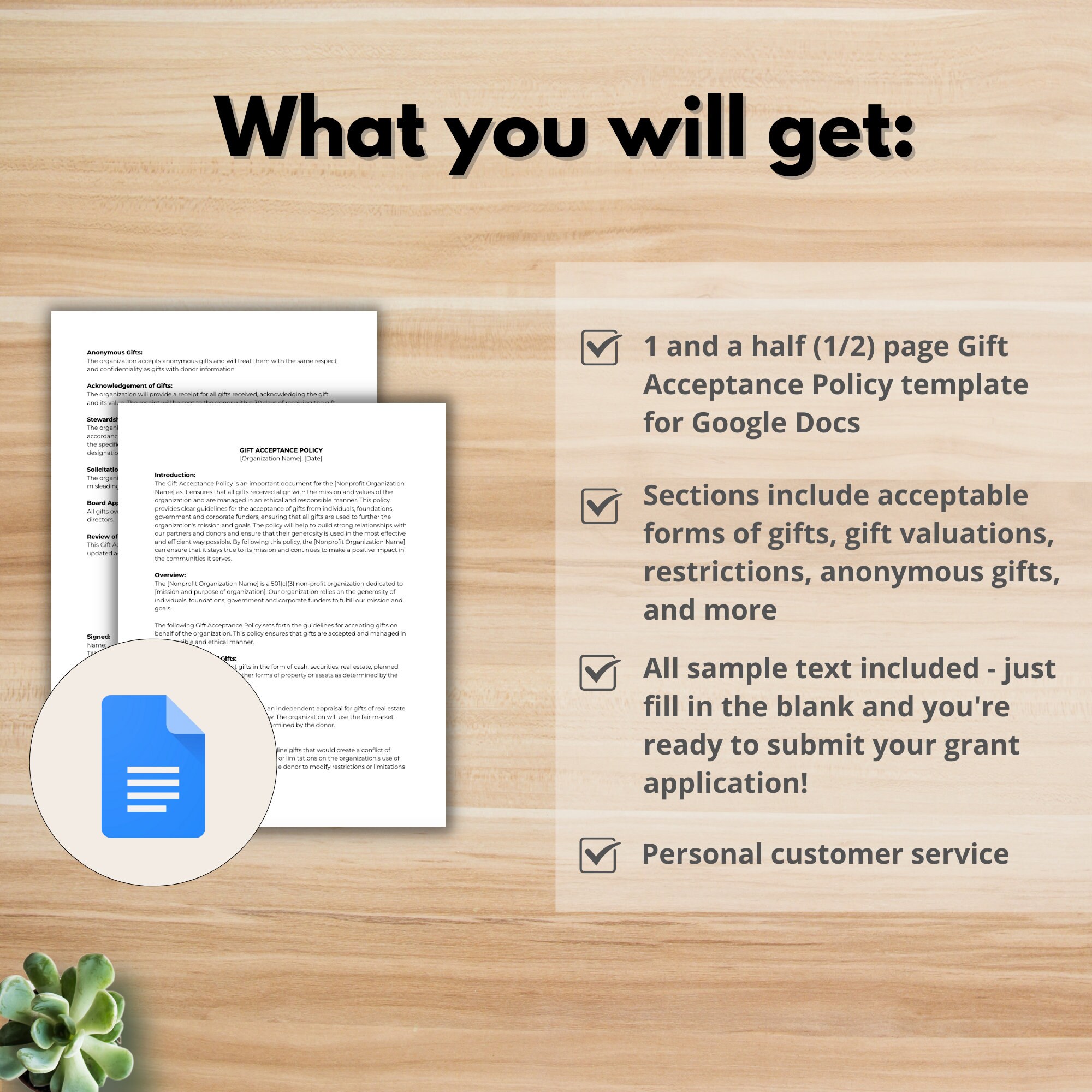 GIFT ACCEPTANCE POLICY Template Nonprofit Template Donor GIFT ACCEPTANCE POLICY Template Nonprofit Template Donor