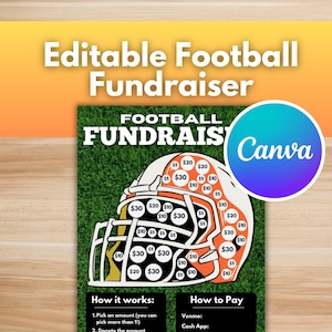 PLANTILLA DE RECAUDACIÓN DE FONDOS PARA FÚTBOL: plantilla editable de Canva, seguimiento de donaciones, recaudación de fondos para eventos de fútbol, plantilla personalizable para recaudación de fondos de equipos