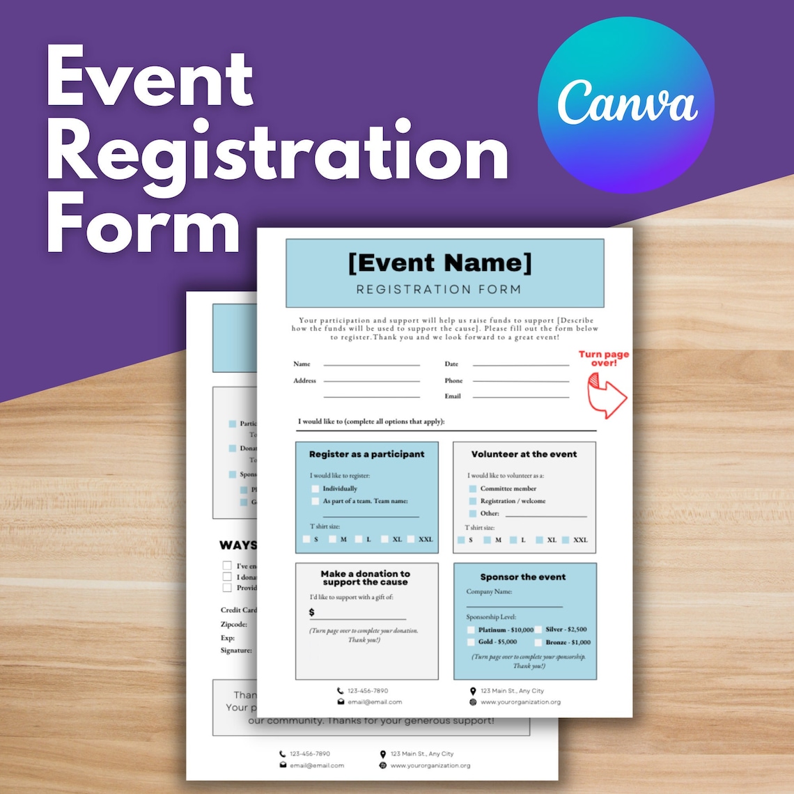 EVENT REGISTRATION FORM Template - Participant Registration, Volunteer ...