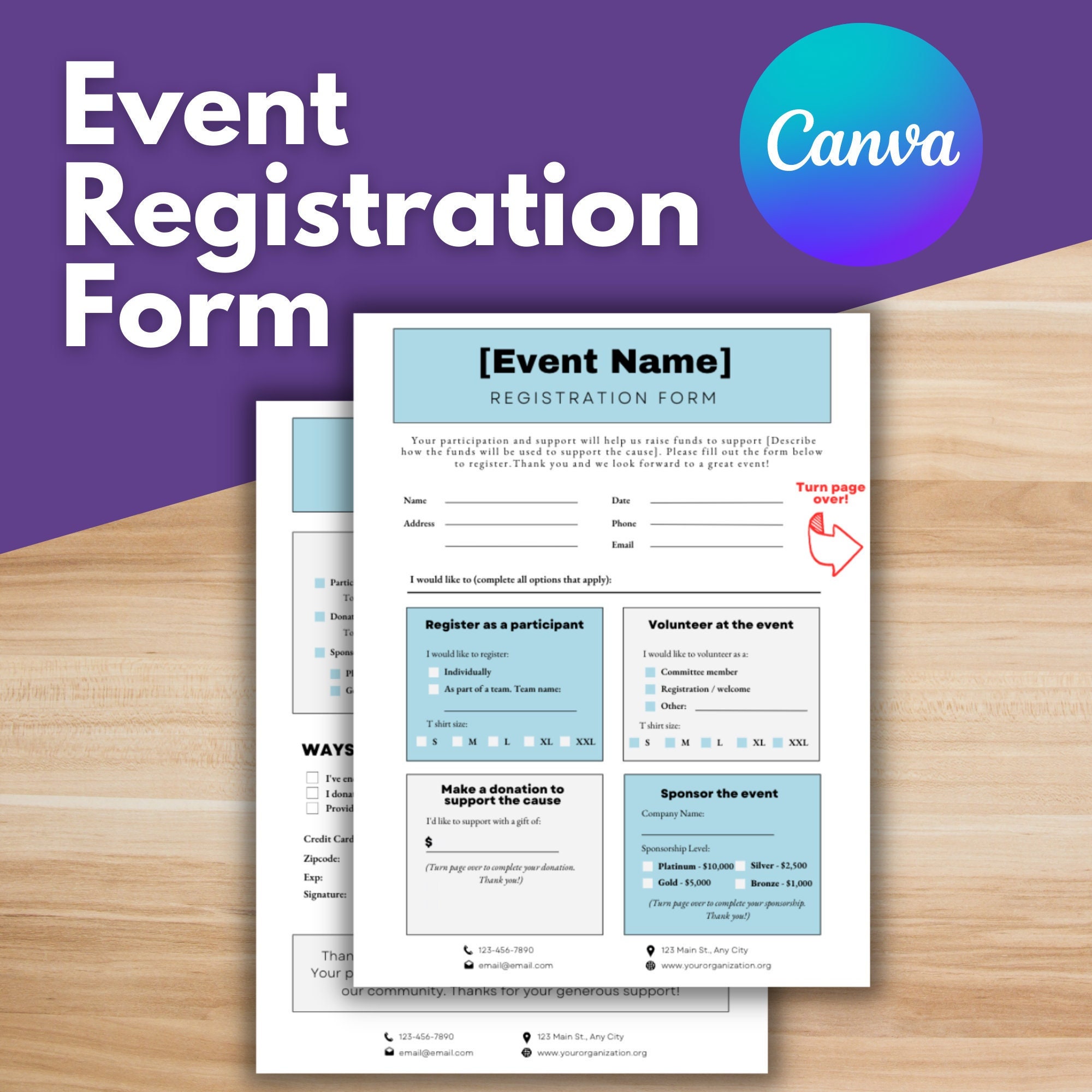 EVENT REGISTRATION FORM Template - Participant Registration, Volunteer ...
