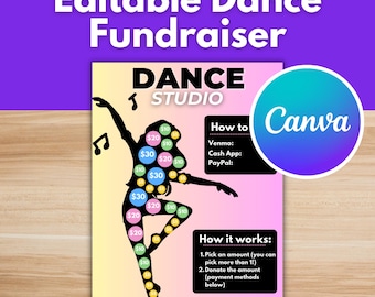 Dance Fundraiser Template – Editable Canva Design (Digital Download)