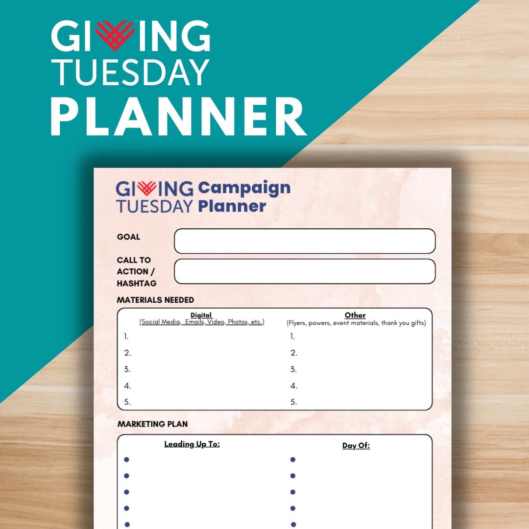 GIVING TUESDAY PLANNER Giving Tuesday Templates (Download Now) Etsy