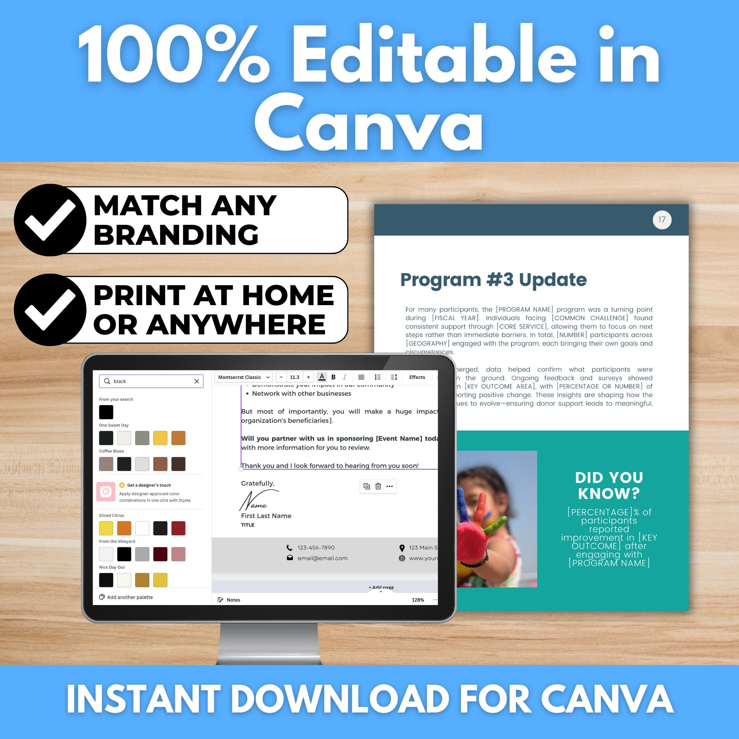 Nonprofit Annual Report Template – Editable Canva Annual Report ...