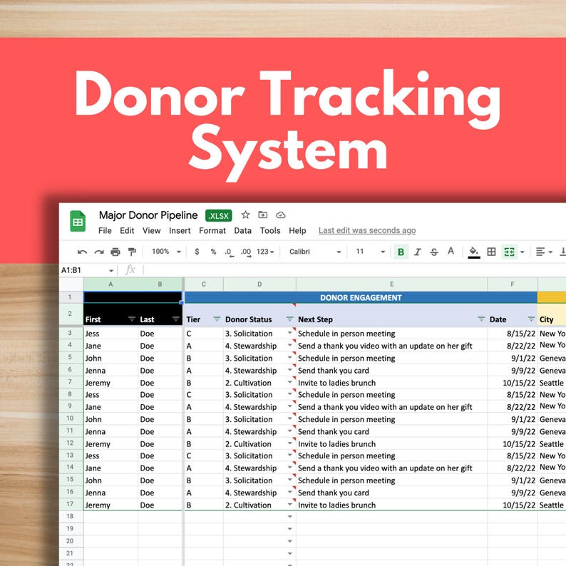 Donor Tracking System – Google Sheets Template (digital Download) - Etsy