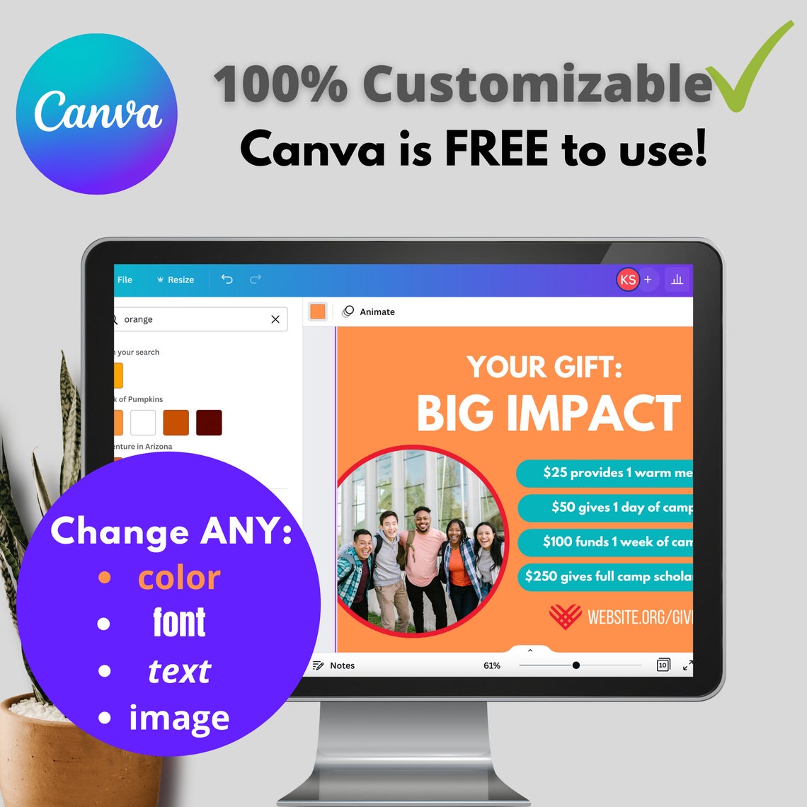 GIVING TUESDAY Social Media Templates Canva Templates, Nonprofit