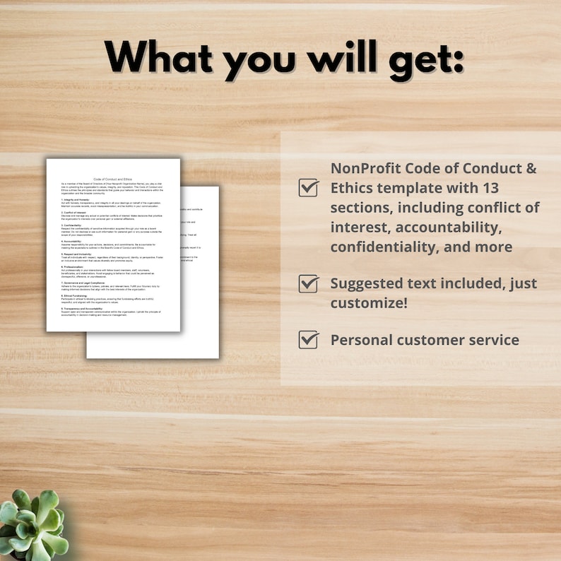 CODE OF CONDUCT Template - Nonprofit Ethics, Board of Directors, New ...
