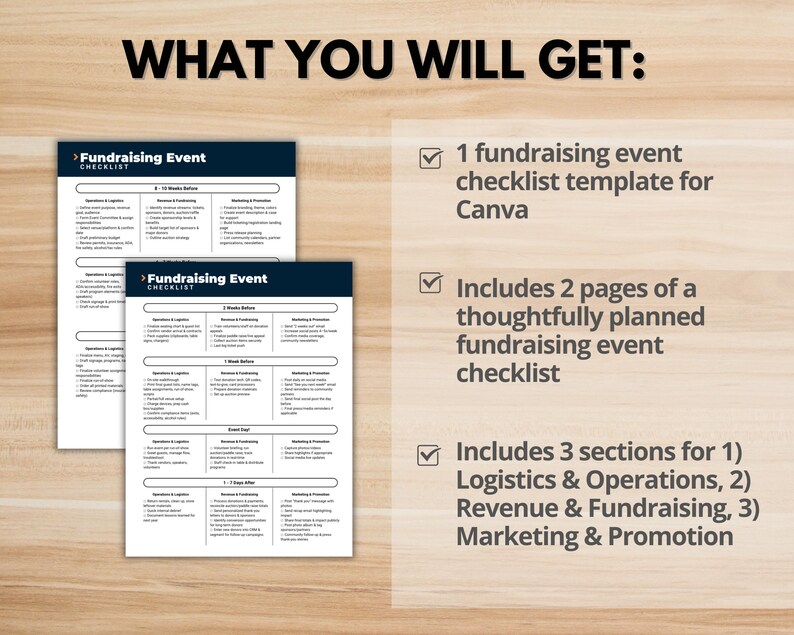 Nonprofit Fundraising Event Checklist – Canva Template (digital ...