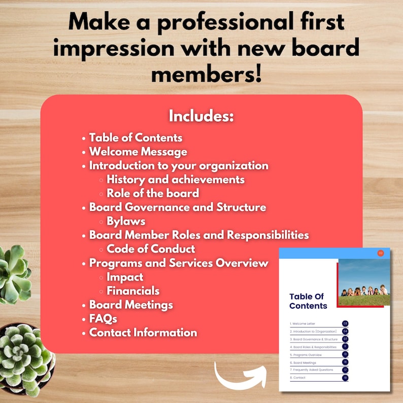 Nonprofit Board Orientation Handbook Template Canva Editable Etsy