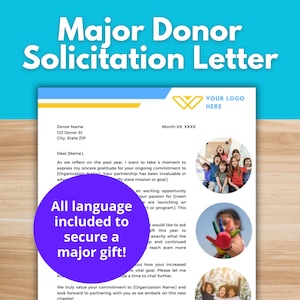 Plantilla de carta de solicitud de donación importante para Canva: plantilla de recaudación de fondos para organizaciones sin fines de lucro, propuesta de donante, donación importante, carta de donación