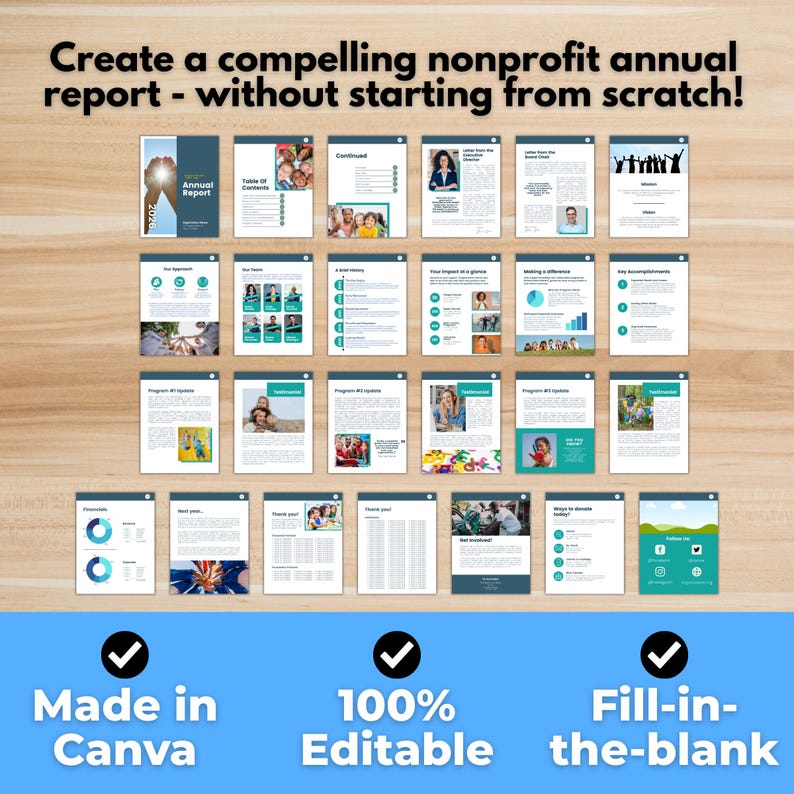Nonprofit Annual Report Template – Editable Canva Annual Report ...