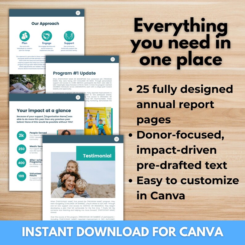 Nonprofit Annual Report Template – Editable Canva Annual Report ...