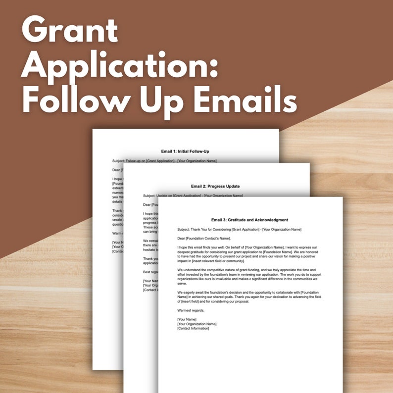 GRANT FOLLOW UP Email Templates - for Gmail or Outlook, Grant ...