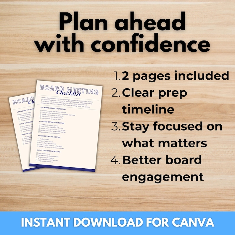Board Meeting Prep Checklist – Prepare Focused, Effective Nonprofit ...