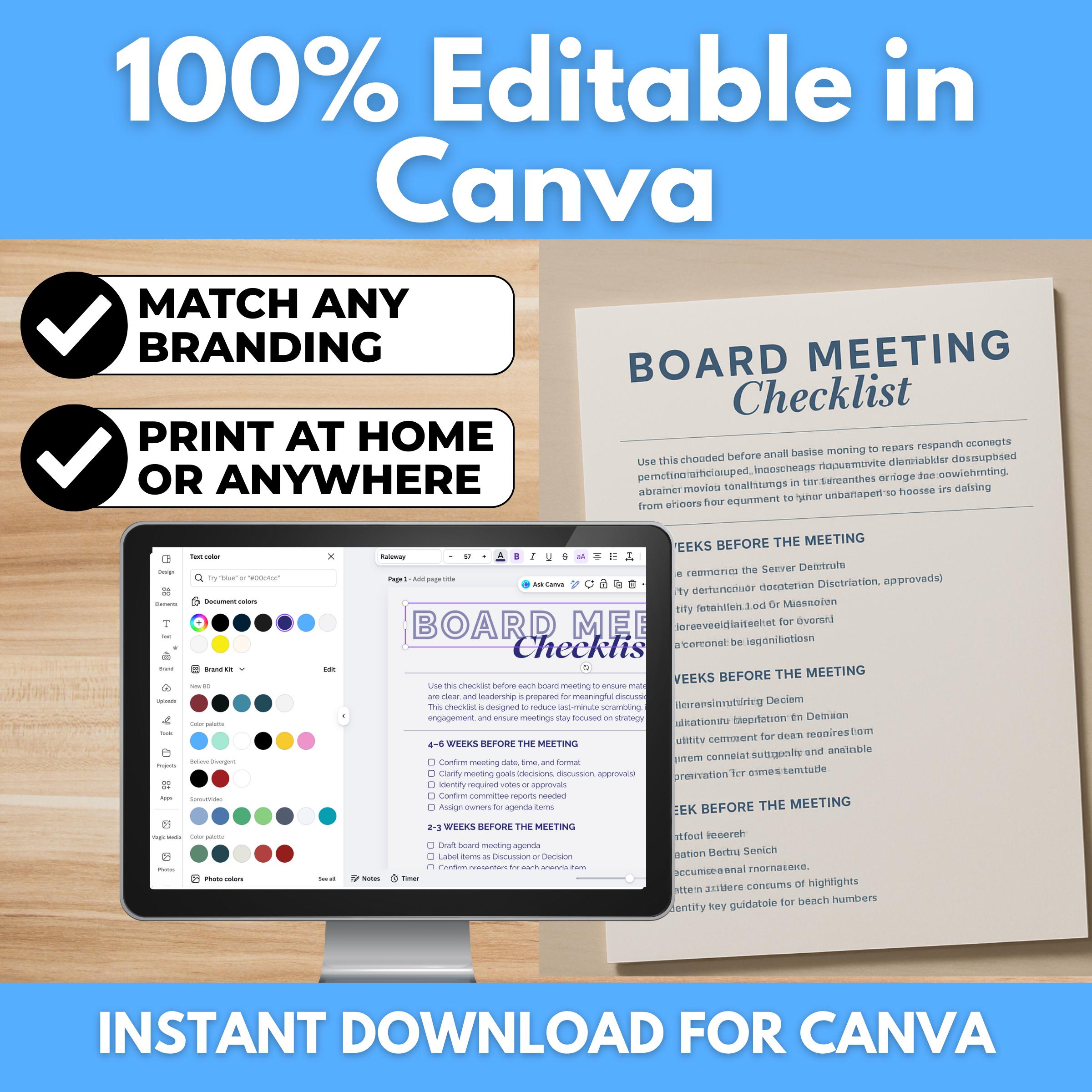 Board Meeting Prep Checklist – Prepare Focused, Effective Nonprofit ...