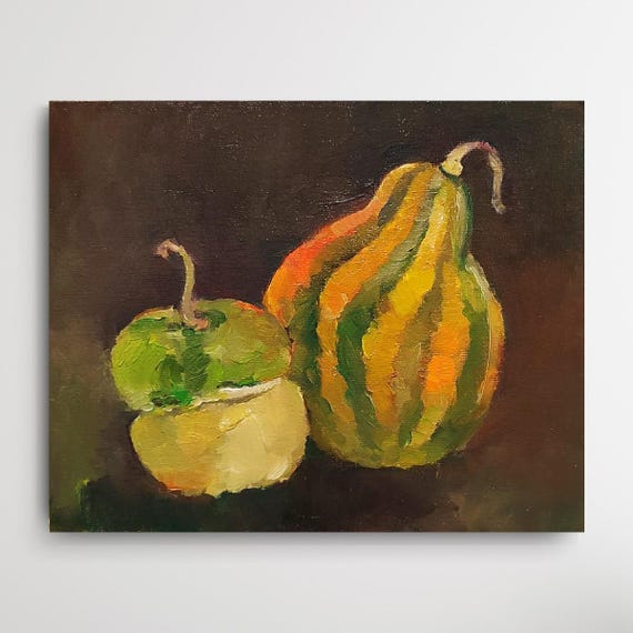 Thanksgiving Decor, Pumpkin Wall Art, Fall Painting, Original Art Work, Bestfriend Gift, Autumnal Home Decor