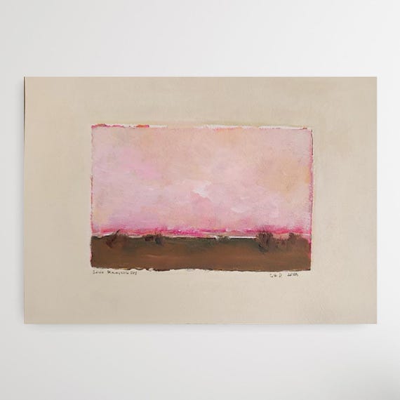 Autumn Painting, Original Minimalist Landscape Acrylic on Paper