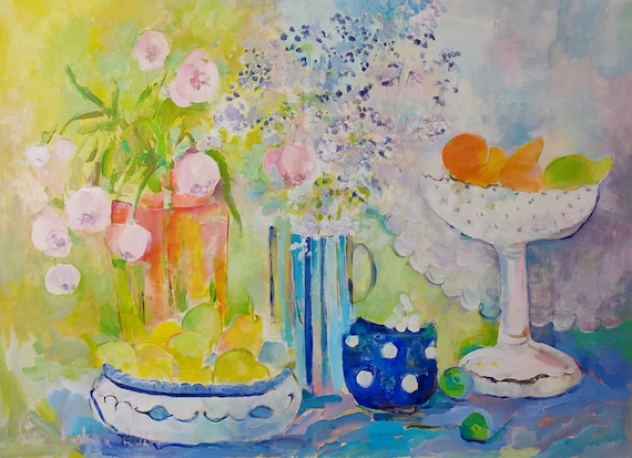 Oversized Painting, Impressionist Painting, Original Painting, Modern Still Life, Oversized Canvas Art, Contemporary Art, Expensive Painting