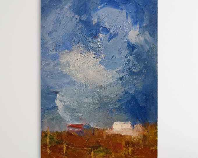 Autumnal Home Decor: Original Oil Painting Miniature Autumn Nature Farmhouse Wall Art 6x4 inches