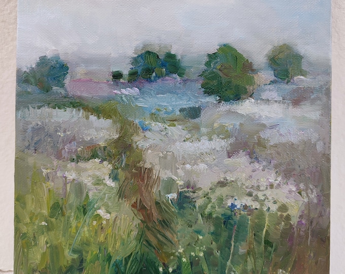 Rustic Farmhouse Style 8x10 Inch Oil Painting of a Charming Summer ...