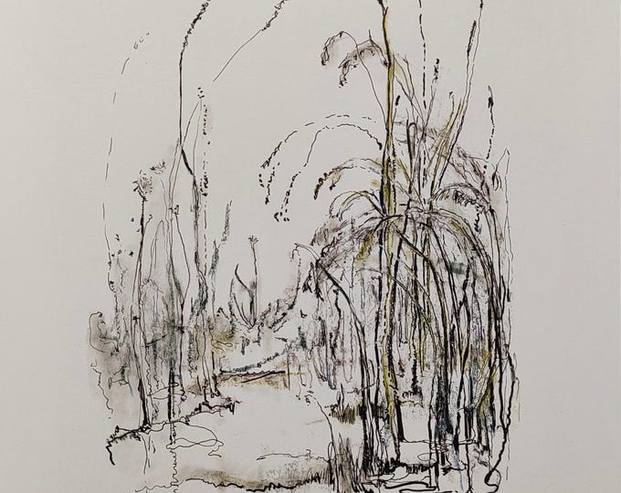 Original Drawing Charcoal Pencil Pastel Pen and Ink Artwork Hand Drawn, House Warming Gift