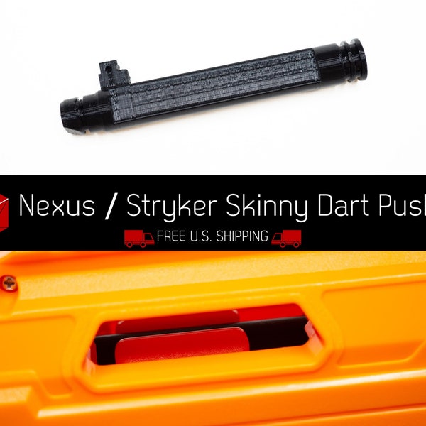 Skinny Dart Pusher + O-Rings + Slack Remover Option (PETG) for Adventure Force Nexus Pro / Dart Zone Max Stryker