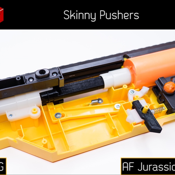 Skinny Dart Pusher + O-Rings + Slack Remover Option (PETG) for Adventure Force Jurassic Pro
