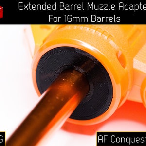 Extended Barrel Muzzle Adapter for 16mm Barrels (PETG) for Adventure Force Conquest Pro