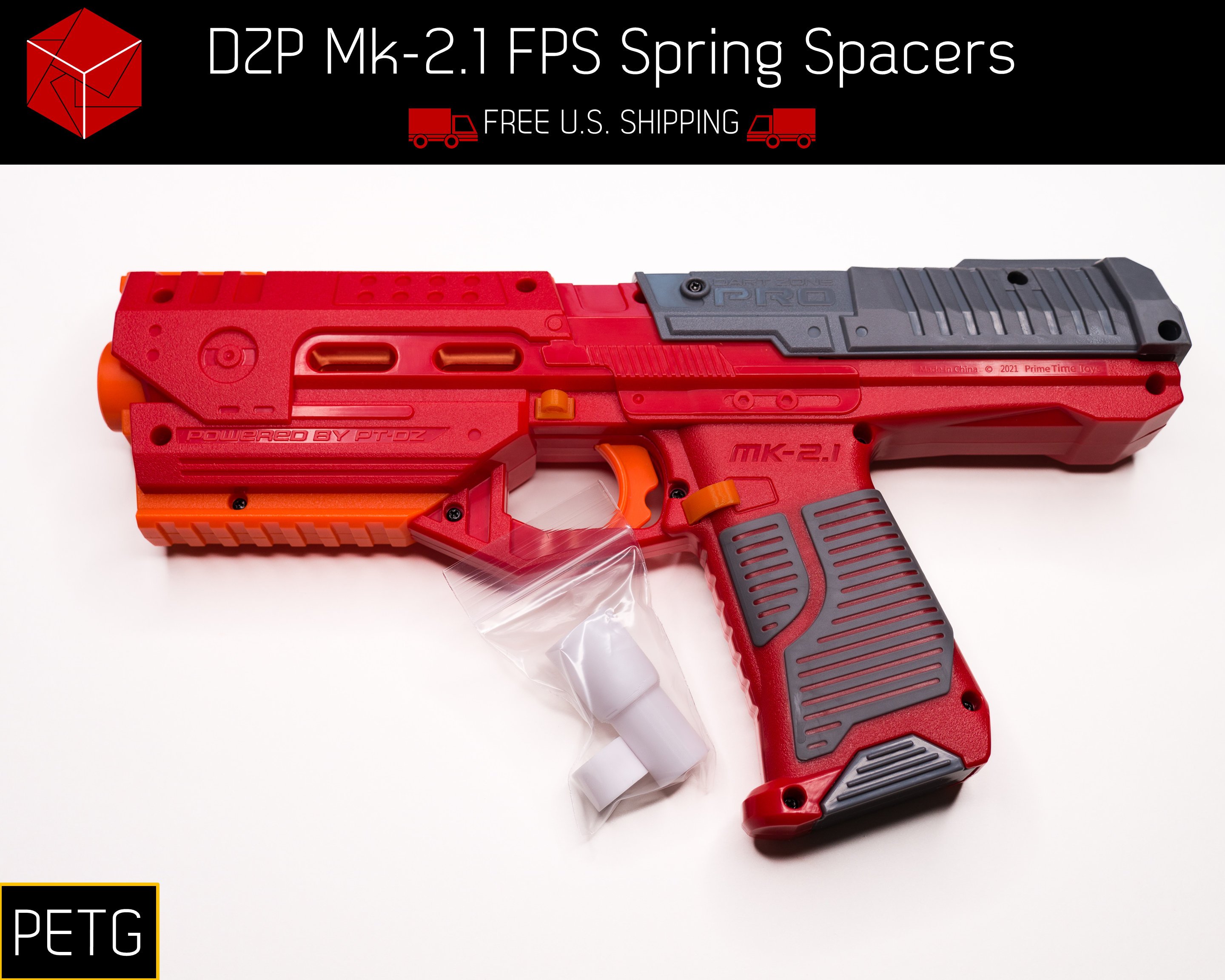 Spring Spacer Set (PETG) for FPS Boosting and Fine Tuning for Dart